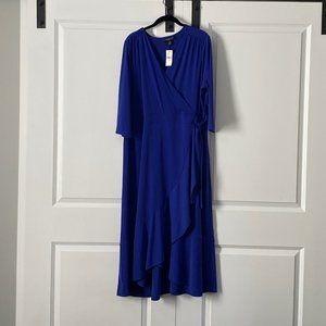 Lane Bryant Jersey Faux Wrap Dress Blue Size 18/20
